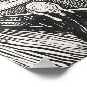 Poster Le cri d'Edvard Munch noir et blanc (Coin)