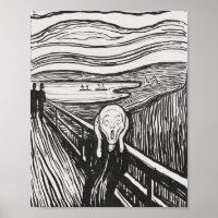 Le cri d'Edvard Munch noir et blanc