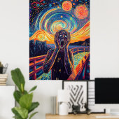 Poster Le cri Synthwave Cyberpunk Art (Bureau à domicile)