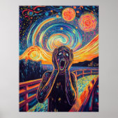 Poster Le cri Synthwave Cyberpunk Art (Devant)