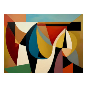 Poster Le cubisme surréaliste fragmenté