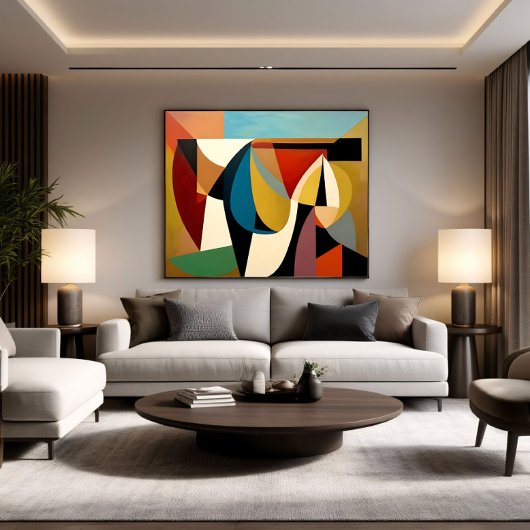 Poster Le cubisme surréaliste fragmenté