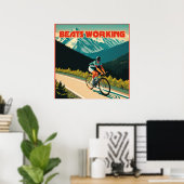 Poster Le cyclisme bat le travail (Bureau à domicile)