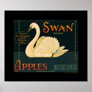 Poster Le cygne vintage Apple de KRW portent des fruits