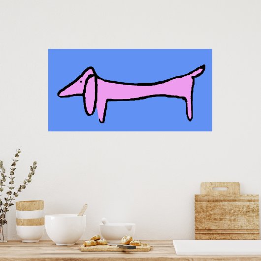 Poster Le Dachshund Rose (Cuisine)