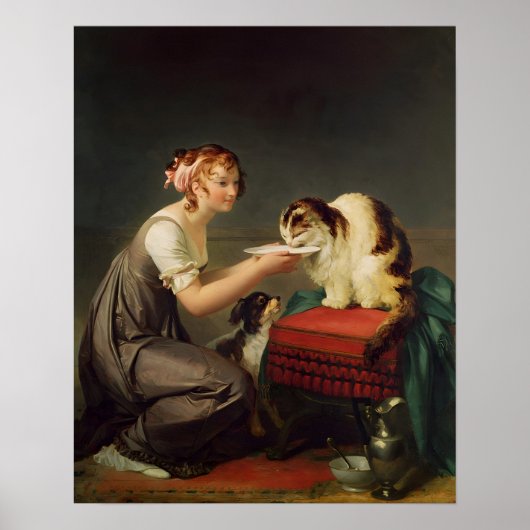 Poster Le déjeuner de chat Marguerite Gérard Art (Devant)