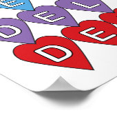 Poster Le Delaware State Colorful Hearts (Coin)