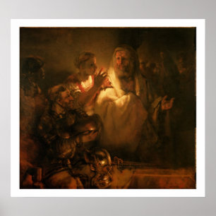 Poster Le déni de saint Pierre, 1660 (huile sur toile)