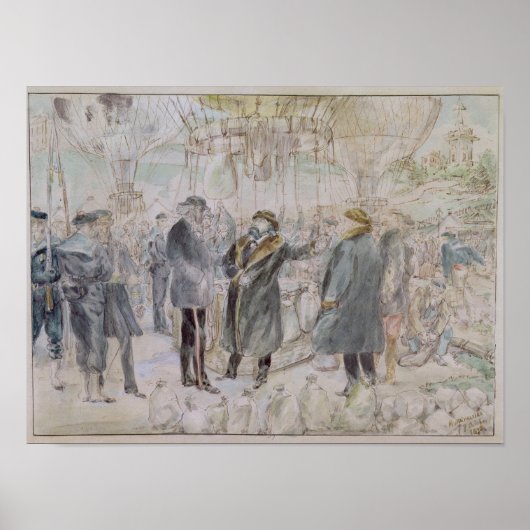 Poster Le départ de Leon Michel Gambetta (Devant)