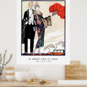 Poster Le départ pour le casino par George Barbier (Cuisine)