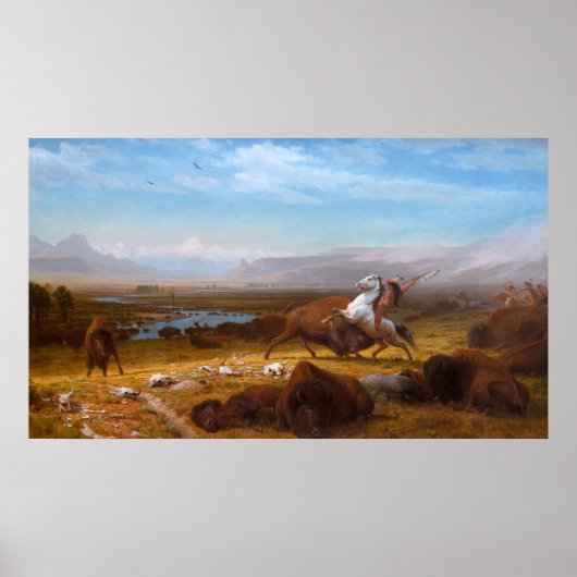 Poster Le Dernier du Buffalo par Albert Bierstadt (Devant)