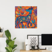 Poster Le design animé d'Alebrijes dans le Mexique tradit (Bureau à domicile)