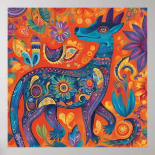 Poster Le design animé d'Alebrijes dans le Mexique tradit