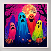 Poster Le design de la fête d'Halloween de Neon Ghosts (Devant)