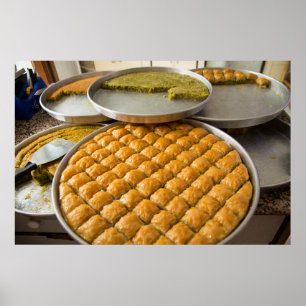 Poster Le Dessert De Baklava Au Marché