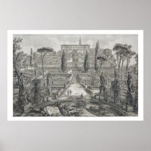 Poster Le d'Este de villa chez Tivoli (gravure)