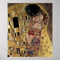 Le détail du baiser de Gustav Klimt (vers 1908)
