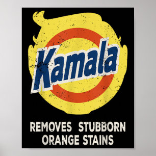 Poster Le détergent Kamala élimine les taches d'orange tê