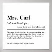 Poster Le développeur logiciel cadeau personnalisé (Devant)