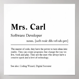 Poster Le développeur logiciel cadeau personnalisé