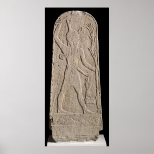 Poster Le dieu de la tempête Baal avec un tonnerre