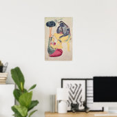 Poster Le Dieu Krishna avec son amour mortel, Radha (Bureau à domicile)