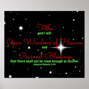 Poster Le dîme et moi de vers de bible de Malachi