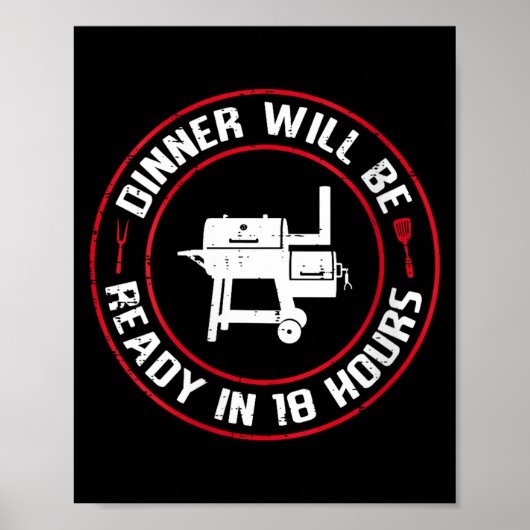 Poster Le dîner des femmes sera prêt dans 18 heures bbq d (Devant)