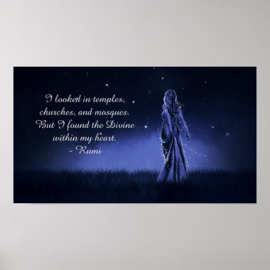 Poster Le Divin Dans Mon Coeur Citation Spirituelle (Devant)