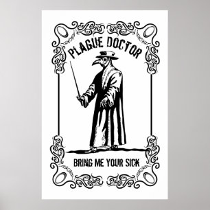 Poster Le docteur Halloween Props de peste