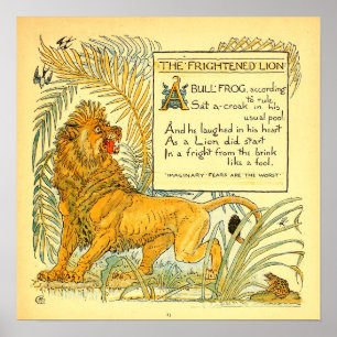 Poster Le domaine public effrayé Lion Walter Crane,