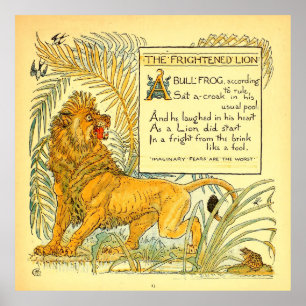 Poster Le domaine public effrayé Lion Walter Crane,