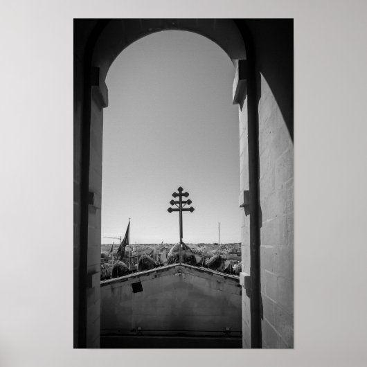 Poster Le dôme de Mosta à travers l'arche (Devant)