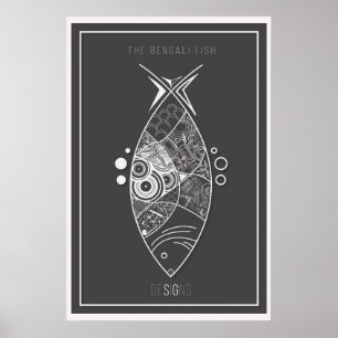 Poster Le Doodle de poisson bengali