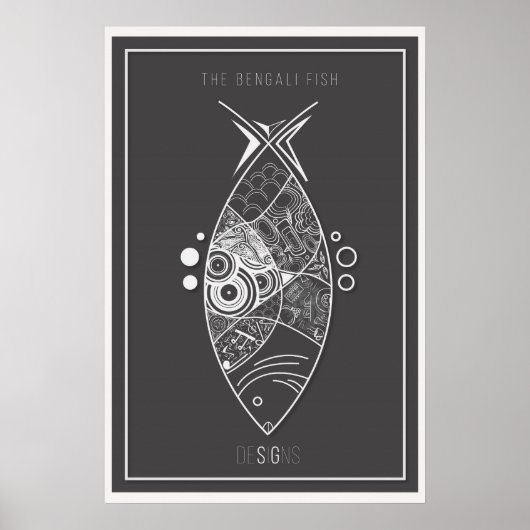 Poster Le Doodle de poisson bengali (Devant)