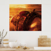 Poster Le dos du cheval avec selle occidentale (Cuisine)