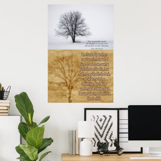 Poster Le double arbre de pensée (Bureau à domicile)