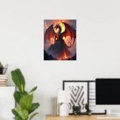 Poster Le Dragon de la Forge Volcanique (Bureau à domicile)
