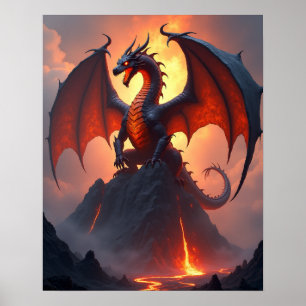 Poster Le Dragon de la Forge Volcanique