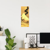 Poster Le dragon de la fumée s'échapper du Mont Fuji (Bureau à domicile)