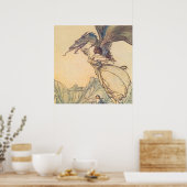 Poster "Le dragon pris la reine" par Arthur Rackham (Cuisine)