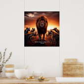 Poster Le drame de la nature : une solution au lion (Cuisine)