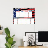 Poster Le drapeau américain meilleur élève du mois de cla (Bureau à domicile)