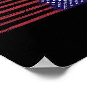 Poster Le Drapeau Américain Résiste À L'Inverse Aux États (Coin)