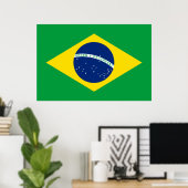 Poster Le drapeau brésilien Imprimer le papier d'affiche  (Bureau à domicile)