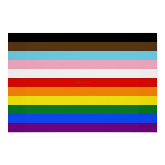 Poster Le drapeau de fierté à onze bandes de SlipperyJoe' (Devant)