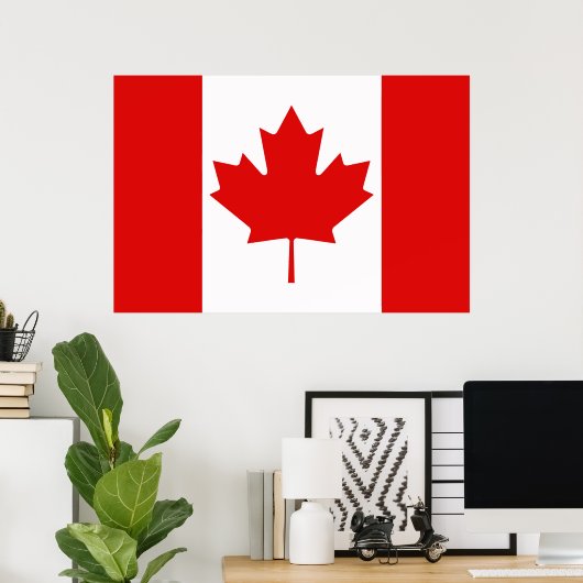 Poster Le drapeau de la Feuille d'érable du Canada (Bureau à domicile)