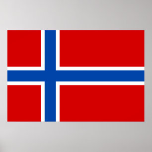 Poster Le drapeau de la Norvège