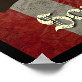 Poster Le drapeau des fils de la liberté avec deux mousqu (Coin)