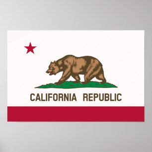 Poster Le drapeau d'ours - état de la Californie
